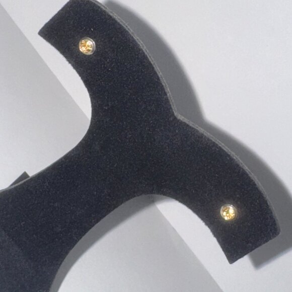 5 Mm Round Topaz Yellow Cz And Sterling Post Earrings - Picture 3 of 15